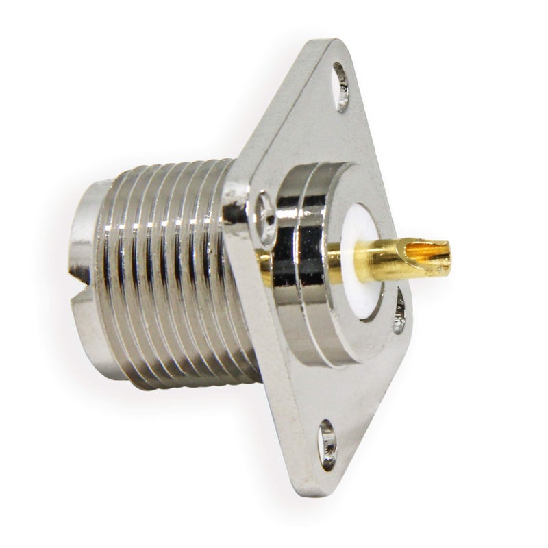 RFAdapter UHF Panel Mount, 5 Pack Female SO239 Chassis Mount 4-Hole Jack Flange Solder Cup RF Coax Connector for J Pole and Ground Plane Antenna - Image 3